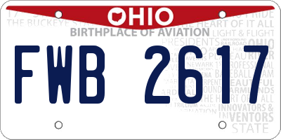 OH license plate FWB2617