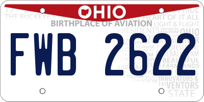 OH license plate FWB2622
