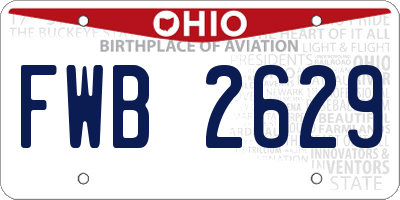 OH license plate FWB2629