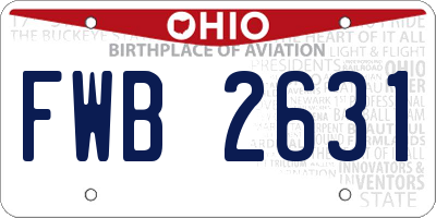 OH license plate FWB2631