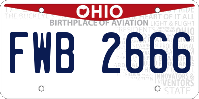 OH license plate FWB2666