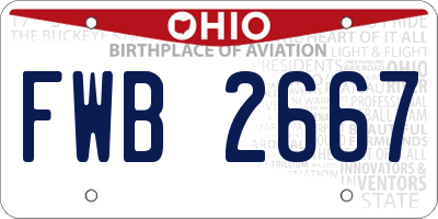 OH license plate FWB2667