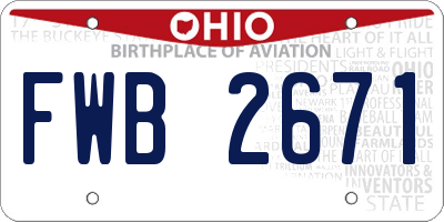 OH license plate FWB2671