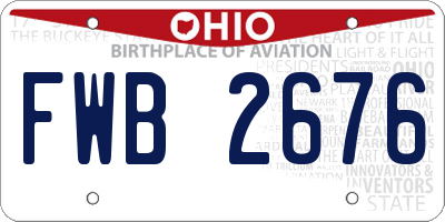 OH license plate FWB2676