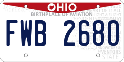OH license plate FWB2680