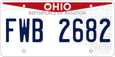 OH license plate FWB2682