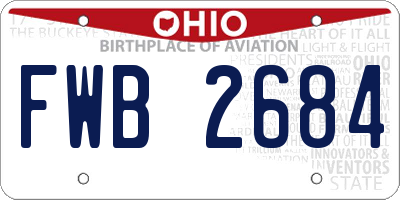 OH license plate FWB2684