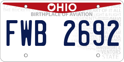 OH license plate FWB2692