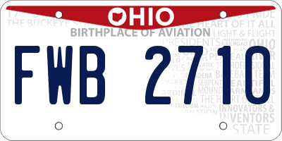 OH license plate FWB2710