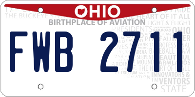 OH license plate FWB2711