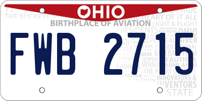 OH license plate FWB2715