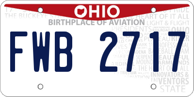 OH license plate FWB2717