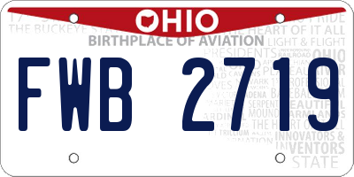 OH license plate FWB2719