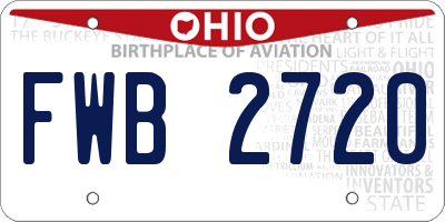 OH license plate FWB2720