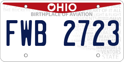OH license plate FWB2723