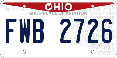 OH license plate FWB2726