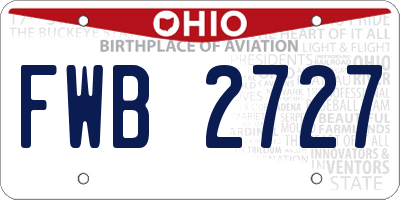 OH license plate FWB2727