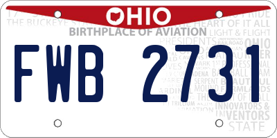 OH license plate FWB2731