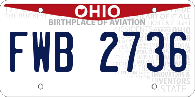 OH license plate FWB2736