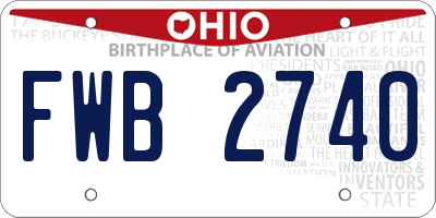 OH license plate FWB2740