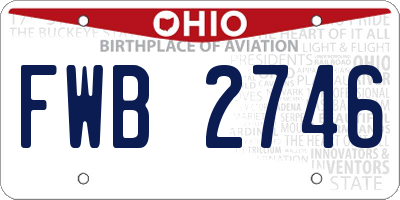 OH license plate FWB2746