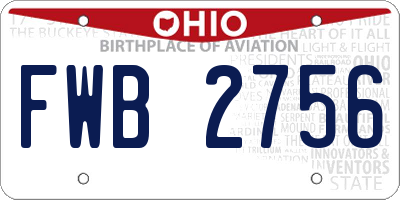 OH license plate FWB2756