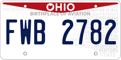 OH license plate FWB2782