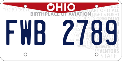 OH license plate FWB2789