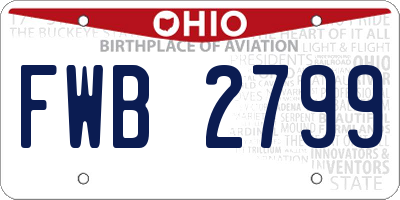 OH license plate FWB2799