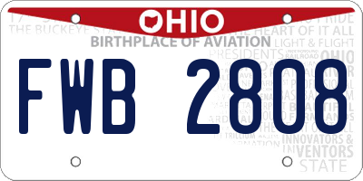 OH license plate FWB2808