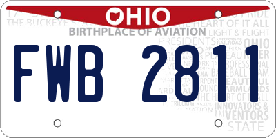 OH license plate FWB2811