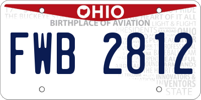 OH license plate FWB2812