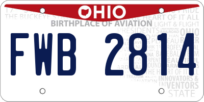 OH license plate FWB2814