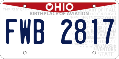 OH license plate FWB2817