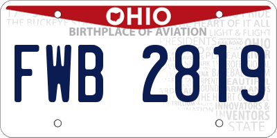 OH license plate FWB2819