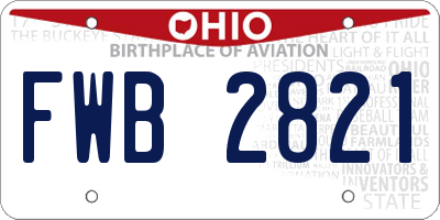 OH license plate FWB2821