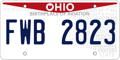 OH license plate FWB2823