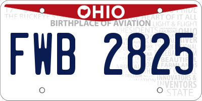 OH license plate FWB2825