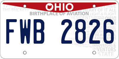 OH license plate FWB2826