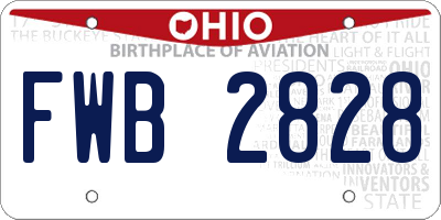 OH license plate FWB2828