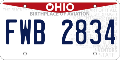 OH license plate FWB2834