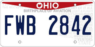 OH license plate FWB2842