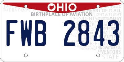 OH license plate FWB2843