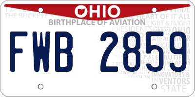 OH license plate FWB2859