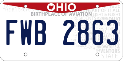 OH license plate FWB2863