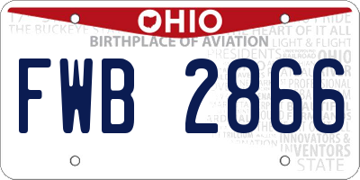 OH license plate FWB2866