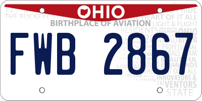 OH license plate FWB2867
