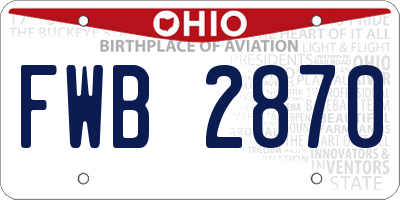 OH license plate FWB2870