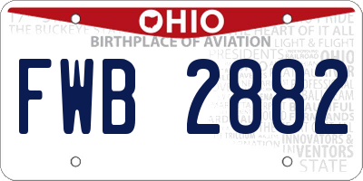 OH license plate FWB2882