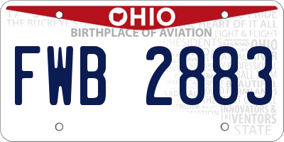 OH license plate FWB2883